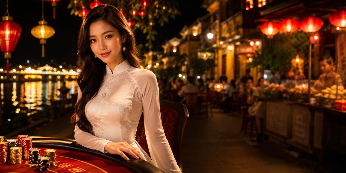Không gian giải trí Hội An với áo dài truyền thống và hoạt động casino đêm